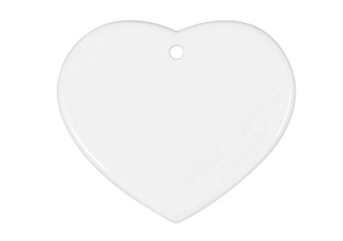 Polymer Heart Ornament Sublimation Heat Thermal Transfer dye Coating White 6,5 x 7,5 cm 10 Pieces