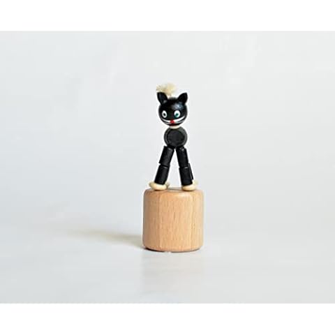 Rudolphs Schatzkiste Holzspielzeug Wackelfigur Katze Höhe=8cm NEU Spielzeug Wackeln Wackeltier Wackelspielzeug Figur Holzspielzeug Holztier Tier Drücken Drückfigur Holz Holzfiguren Seiffen Erzgebirge Cover