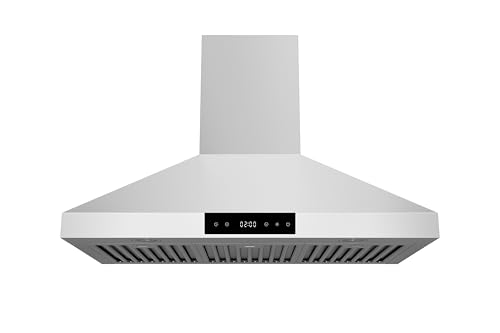 Image of Hauslane Wall Mount Range Hood 36 inch Convertible 450-860 CFM 6 Speed