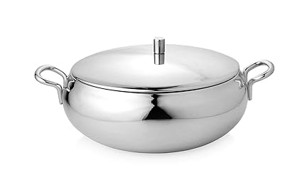 GEER Enterprises Stainless Steel Saucepan with Lid, 2 Litre Capacity, Modern Kitchen,Serving Bowl