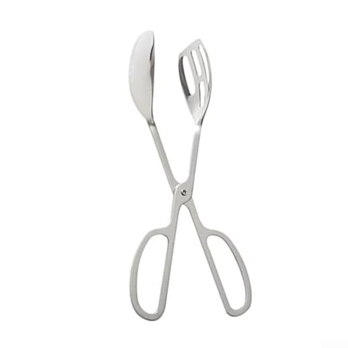 Pinze da portata per insalata in acciaio inox, 25,5 cm, ergonomiche, per barbecue e cibo, per feste e buffet, griglia in metallo durevole