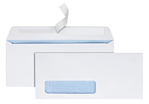 Quality Park Redi-Strip Park PreserveWindow Envelopes, #10, Security Tinted, Box of 1000 (69222B), White