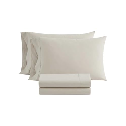 Image of Martha Stewart - Cotton Percale King Sheet Set with Pillowcases