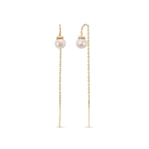Image of Mia by Tanishq 14 KT Pearl Luna Drift Drop Earrings for Women