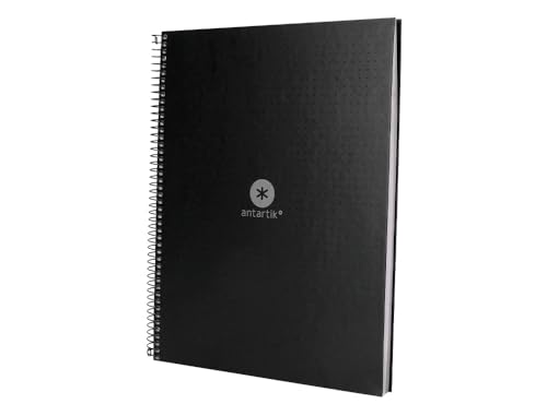 Liderpapel Spiral Notebook A4 Micro ANTARTIK Cover Lined 80H 90 g Striped Dots 1 Band 4 Holes Black, Black/White - Image 3