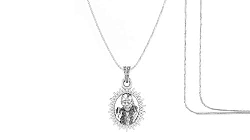 Colgante de Sai Baba en plata de ley 925 auténtica para hombre y mujer medalla unisex AMZ-127