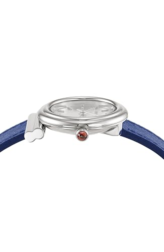 Ferragamo Gancini Collection Luxury Womens Watch Timepieces with a Blue Strap Featuring a Stainless Steel Case and a Silver Dial2