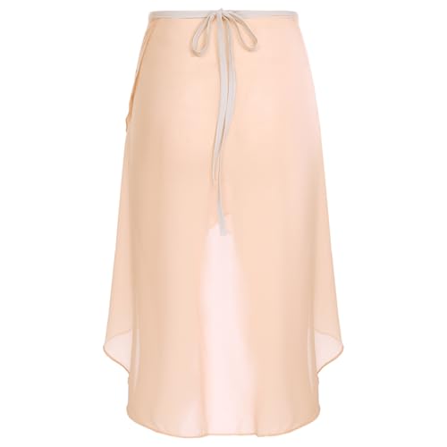 renvena Falda larga de ballet para mujer, de gasa, elegante, para gimnasia, ballet, entrenamiento, danza, Color rosa coral., Talla única