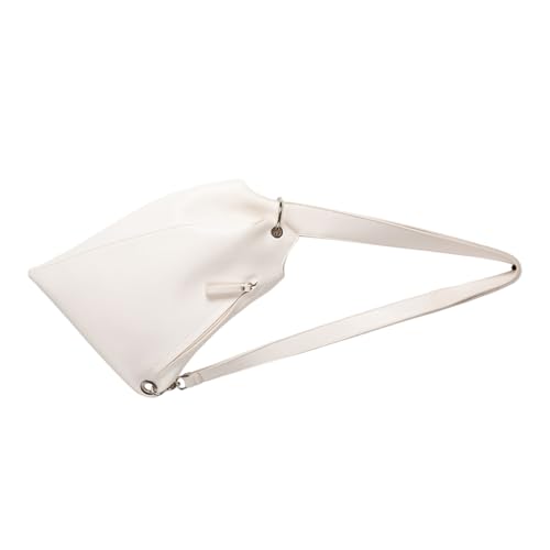 Greabuy Bolsos de hombro para mujer, multifuncionales, de piel sintética, suave, asimétrico, estilo coreano, bolso cruzado para mujeres y hombres, bolsa de compras para uso diario, White