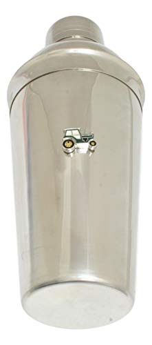 Green Tractor Enamel Cocktail Shaker Mixer with Built in Strainer Free Engraving 161