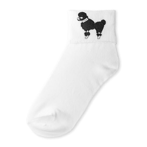 Hip Hop 50's Shop Girls Bobby Socks W/Poodle Applique for Children and Toddlers3
