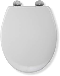 Croydex WL601722H Flexi-Fix Constance ALWAYS FITS NEVER SLIPS Slow Close Anti Bacterial Toilet Seat, White, 43 x 38 x 5 cm