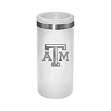 The Memory Company Officially Licensed Personalized 12oz White Stainless Steel Slim Can Holder,TAM - Texas A&M University