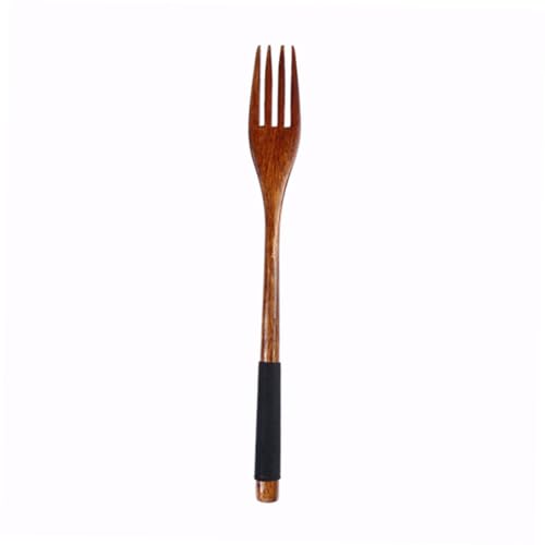 HOLIDYOYO Wooden Fork Set for Boys and Girls 6pcs Japanese Style Cutlery Children's Dinner Forks Spoons
