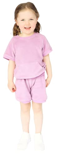 Chándal de toalla 100% algodón 4 colores unisex niños niñas niños niños bebé cuello redondo verano Terry Teddy 2 piezas traje camiseta pantalones cortos Cover