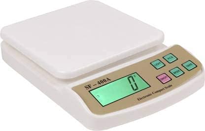 SIRIDHI Digital Electronic Kitchen Scale SF-400A with Pair of Batteries (White, 10 Kg Max Capacity)