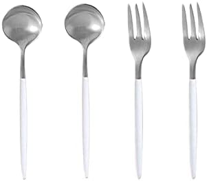 Amazon Andoo カトラリー セット スプーン コーヒースプーン 2本 フルーツフォーク 2本 セット 4枚組 ティースプーン ミニスプーン デザートスプーン デザートフォーク ケーキフォーク スプーンフォーク おしゃれ 食器 ステンレス ディナーカトラリーセット ナイフ Amazon Andoo カトラリー セット スプーン コーヒースプーン 2本 フルーツフォーク 2本 セット 4枚組 ティースプーン ミニスプーン デザートスプーン デザートフォーク ケーキフォーク スプーンフォーク おしゃれ 食器 ステンレス ディナーカトラリーセット ナイフ