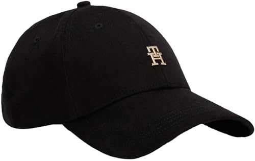 Tommy Hilfiger Gorra Mujer Elevated Chic con Logotipo, Negro (Black), Talla Única