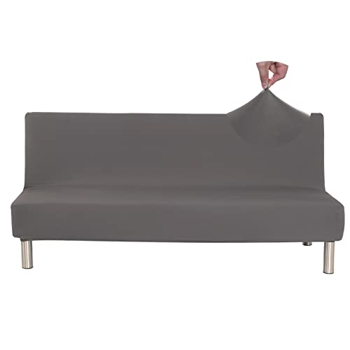 Jaotto Funda para Sofá Cama sin Brazos 2/3 Plazas Clic Clac Elastica Fundas Elástica para Sofá Plegable Ajustables Protectora para Sofá Cama sin Reposabrazos,Gris