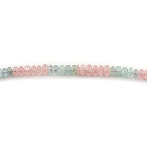 Perles morganite 6mm-9mm rondelles facettées fil de 15 pouces pour création bijoux SB2055