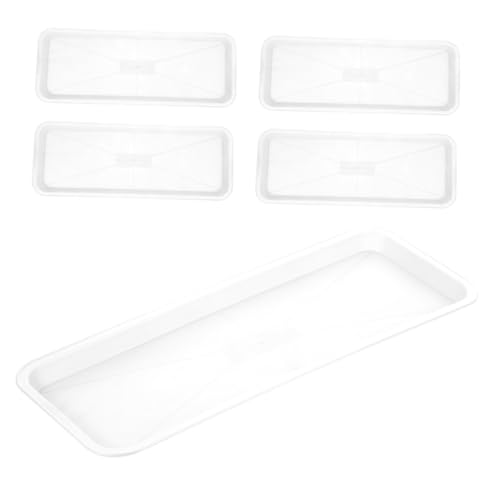 CLISPEED 5 Piezas Bandeja Rectangular para Macetas Plato Plástico Resistente para Plantas Recoge Agua y Goteo para Alféizar y Jardín Accesorio Práctico para Bonsáis