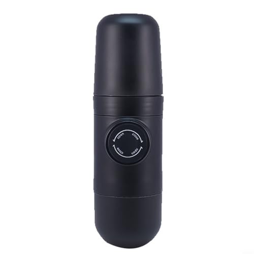 Tidevib Mini macchina da caffè manuale Macchina per caffè espresso portatile Macchina per caffè espresso a mano per caffè macinato Dimensioni compatte da viaggio con manico pieghevole nero