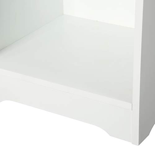 HOME BI Bathroom Storage Floor Cabinet Free Standing with Shutter Door (White)
