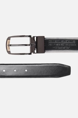 Image of Louis Philippe Men's 100% Italian Leather Dual Tone Zinc Alloy Buckle Formal Reversible Belt