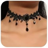 BelleVive Collares negros para mujer, collar ajustable de cuero