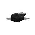 RDP Rooftop Exhaust Vent Cap with Damper (4 Inch, Black)