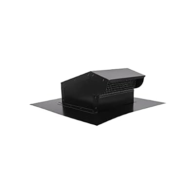 RDP Rooftop Exhaust Vent Cap with Damper (4 Inch, Black)