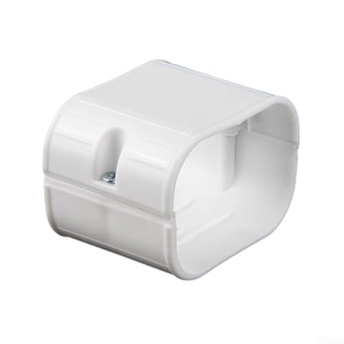 Dekoratives PVC- AC- Leitungsabdeckungs- Set inkl. flexiblem Schlauch, Wandabdeckung und Anschlüssen für Mini- Split- Klimaanlagen, weiß (gerader Anschluss)