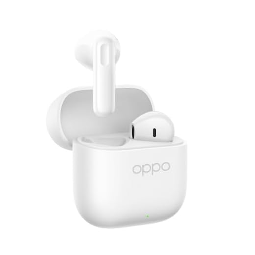 OPPO Enco Buds3 Auricolari True Wireless, 42h di Autonomia, Driver Dinamico da 12.4mm, BT 5.4, Controlli Touch, Cancellazione rumore passiva, Android e iOS, IP55, [Versione Italiana], Bianco