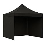 Toldo carpa plegable para eventos al exterior de 3x3 m de nuevo en su menor precio JISHOP Toldo 3x3 m con Paredes Sin Ventana Carpa Plegable Impermeable Exterior Jardín Camping Feria Eventos (Negro)