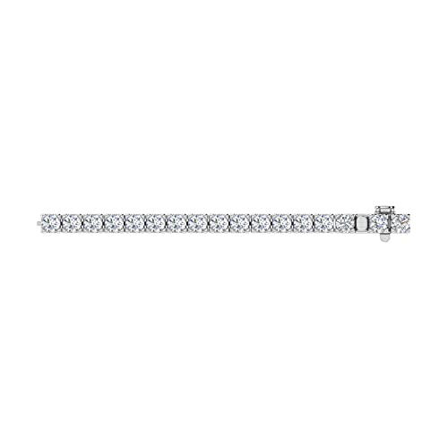 Image of 2 to 7 Carat Natural Diamond Tennis Bracelet for Women in 14K Gold (7 Inch) - IGI Certified (I1-I2 Clarity)