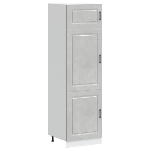 vidaXL Armoire de Cuisine Kalmar Gris béton Bois d'ingénierie, Armoire de Cuisine Blanche, Armoire de Cuisine latérale, Meuble de Cuisine autoportant