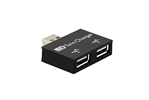 Adaptateur hub USB 2 ports ultra fin portable pour Surface Pro, ordinateur portable, iMac Pro, MacBook Air, Mac Mini/Pro, ordinateur portable, clés USB, données et chargement (adaptateur noir 2.0)