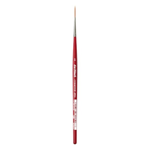 Image of da Vinci Watercolor Series 1280 CosmoTop Spin Paint Brush, Medium Needle-Sharp Liner Synthetic with Red Handle, Size 1