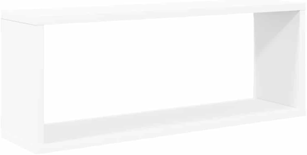 White Wall Shelf Set of 6, Engineered Wood Floating Ledge Shelves for Living Room Decor, Modern Wall Mounting for Bedroom, Kitchen, and Bathroom