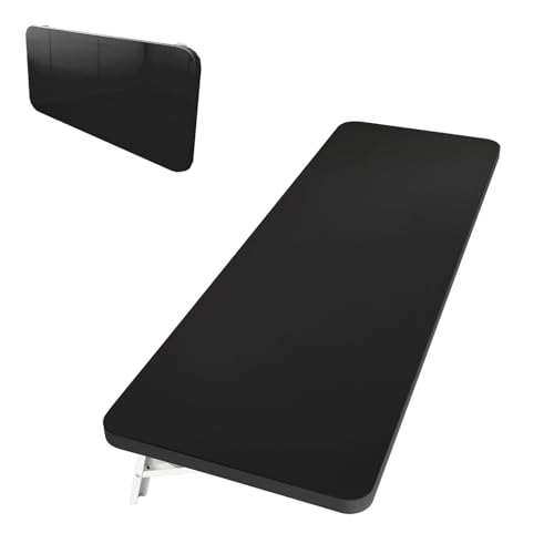 Escritorio plegable de pared, mesa compacta que ahorra espacio para oficina, estudio, cocina, restaurante, color negro (60 x 40 cm), perfecto para áreas pequeñas