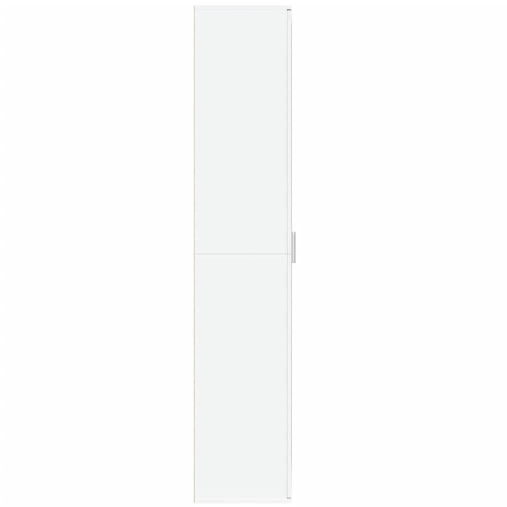 IKAYAA Armario Multiusos de Limpieza y Almacenamiento con 2 Puertas, Madera de Ingeniería, 80x35x180 cm Blanco