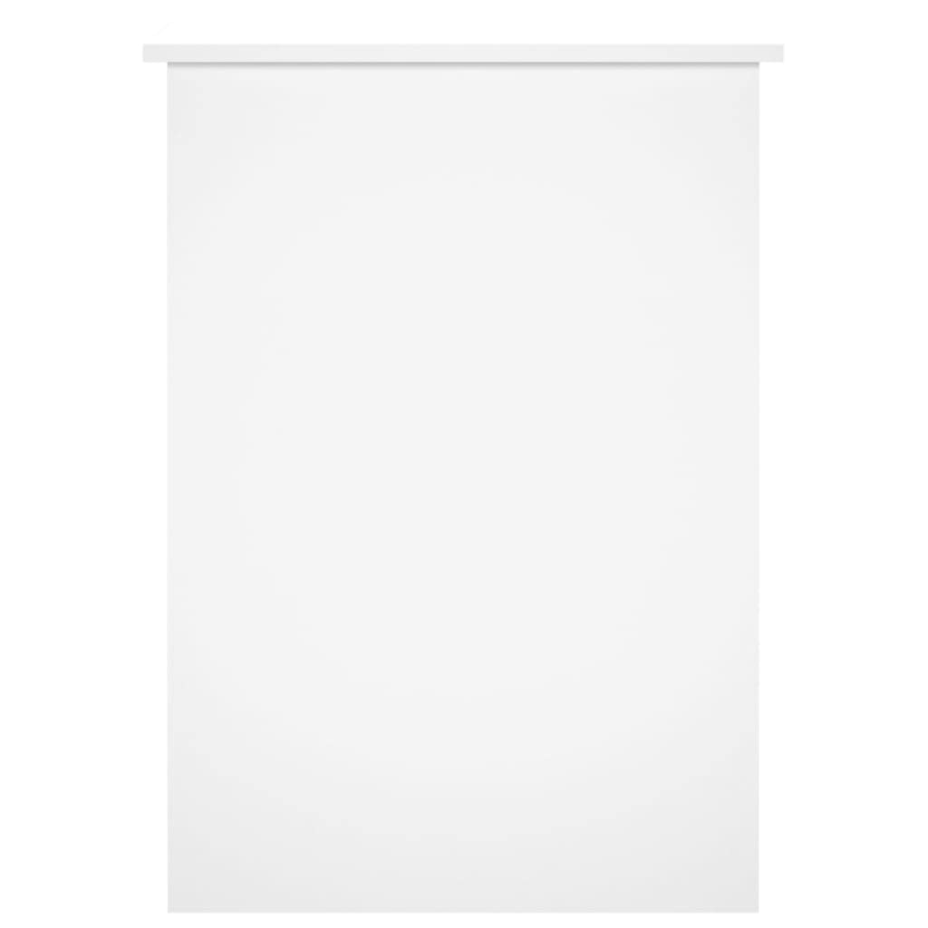 Scrivania bianca lucida, 100 x 55 x 75 cm, scrivania per computer con 2 scomparti, in legno, per studio e ufficio, moderna scrivania da ufficio con spazio per libri e raccoglitori
