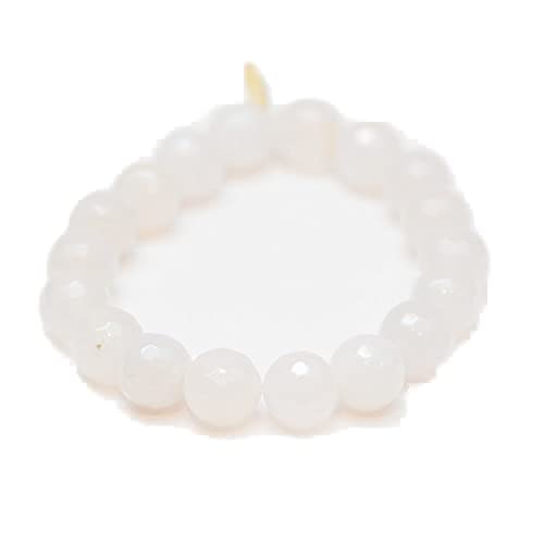 Bracelet lithothérapie quartz perles 10mm élastique pour homme et femme