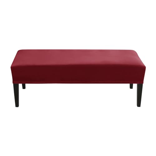 Velluto Copri Panca Elasticizzato, Antiscivolo Morbido Fodera per Panca Rimovibile Lavabile Sofa Protettore per Soggiorno, Cucina, Camera da Letto-Vino Rosso-Universale
