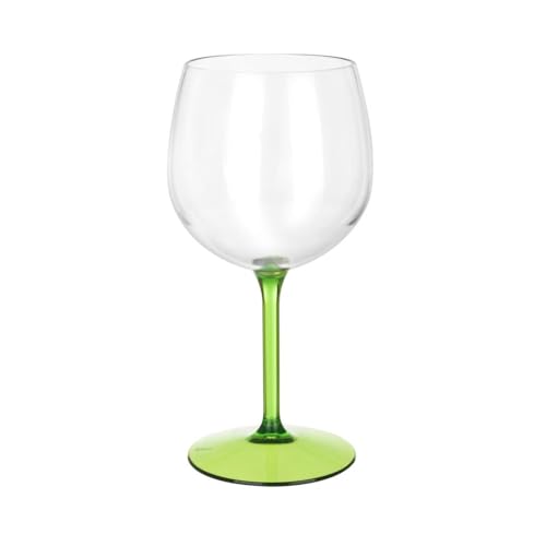Generico Bicchiere CALICE vino ballon tonic in TRITAN 582 cc | VARI COLORI | gambo colorato bicchiere vino resistente, infrangibile, colorato e riutilizzabile (Verde)