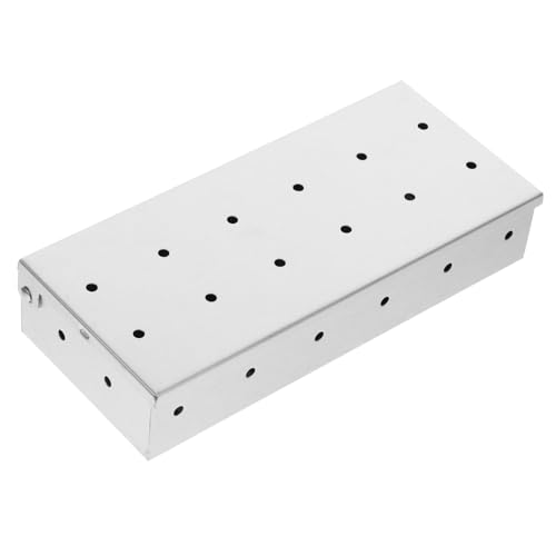 HOLIDYOYO Scatola Per Affumicatura in Acciaio Inossidabile Scatola Per Affumicatura Con Coperchio Accessorio Per Barbecue Per Grill Gas o Funziona Con Trucioli Di Legno