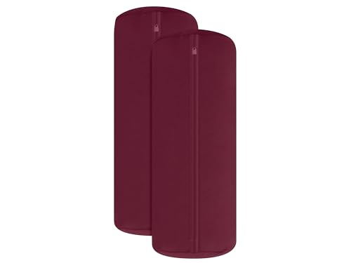 npluseins Doppelpack Jersey Nackenrolle-Kissenbezug - Uni Kissenhülle 1389.1908, ca. 40 x 15 cm, Bordeaux