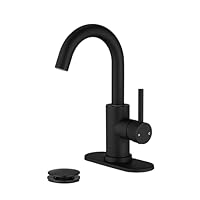Black Bathroom Sink Faucet Single Hole,Small Mini Bar Sink,Rv Faucet with 4 inch Deck Plate for 1 Hole or 3 Holes for Farmhouse Vanity Lavatory