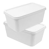DEARMAMY 2 Pièces Grand Bac à Glace de Récipient pour Desserts à Congeler Boîte de Rangement pour Glace Maison avec Couvercle