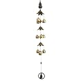 WUSFAR Good Fortune Bottle Gourd with Energy Bead Wind Chimes Copper Alloy 3 Layers+9 Bells for Outdoor Decorations Garden Yard Trees Or As A Good Gift